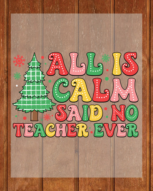 Boho Christmas Teacher DTF Transfer Film