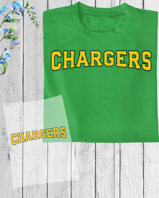 Chargers DTF Heat Transfer Ready to Press