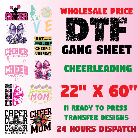 Cheer Mom DTF Transfer Premade Gangsheet