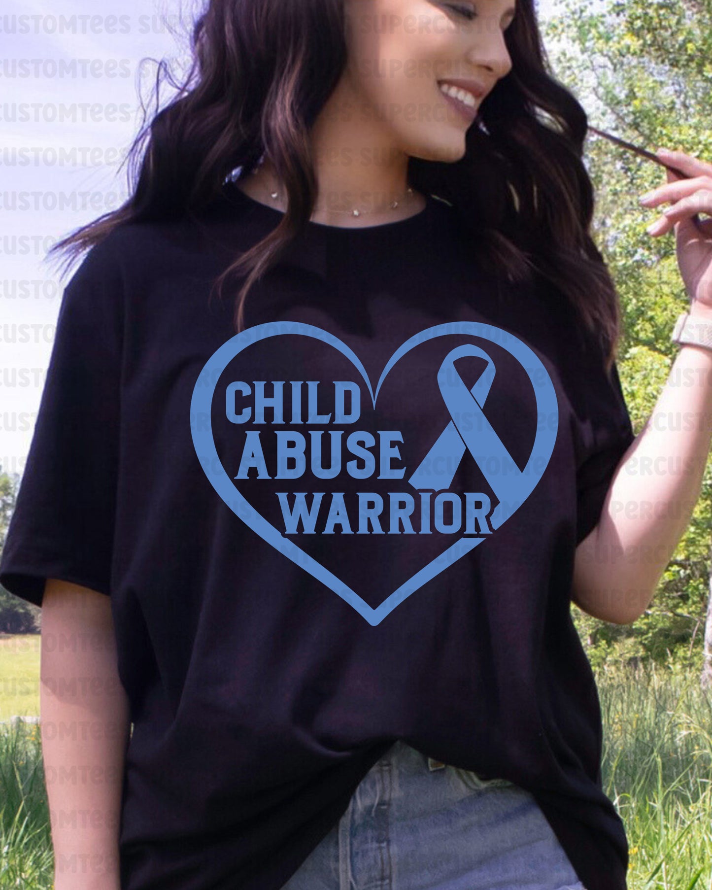 Child Abuse Warrior DTF Transfer Ready to Press