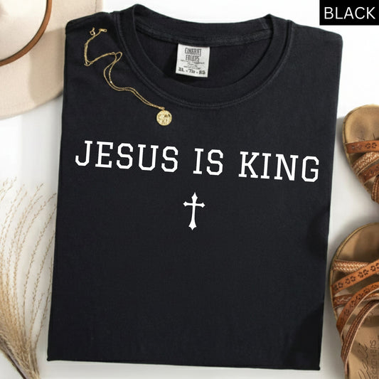 Christian Comfort Colors® Shirt Jesus is King Religious Tees Christian Apparel Gift Shirts Christianity Nativity Birthday Gifts