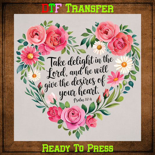 Christian Flower Ready To Press DTF Transfer Sheet