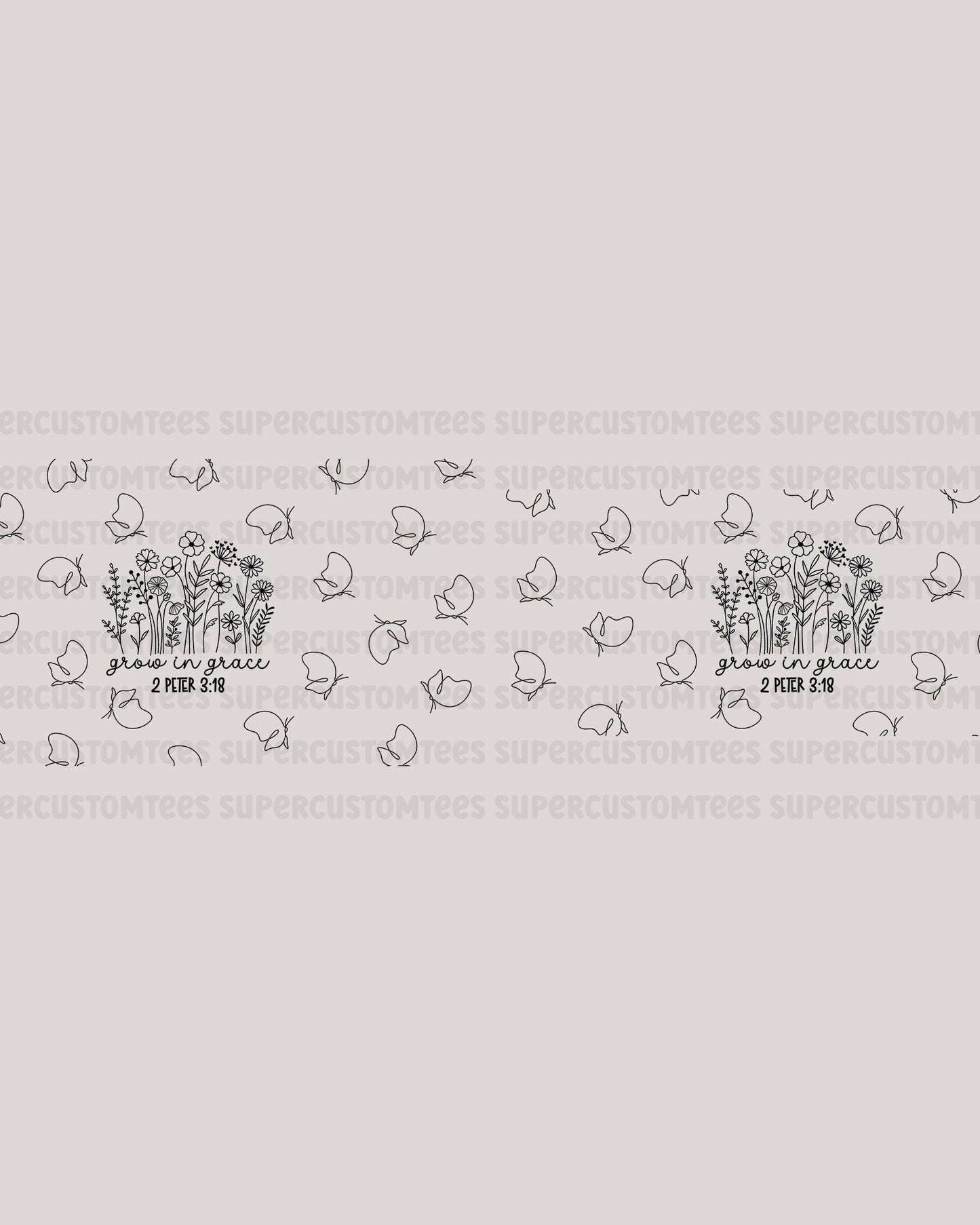 Flower Tumbler grow in Grace UV DTF wrap