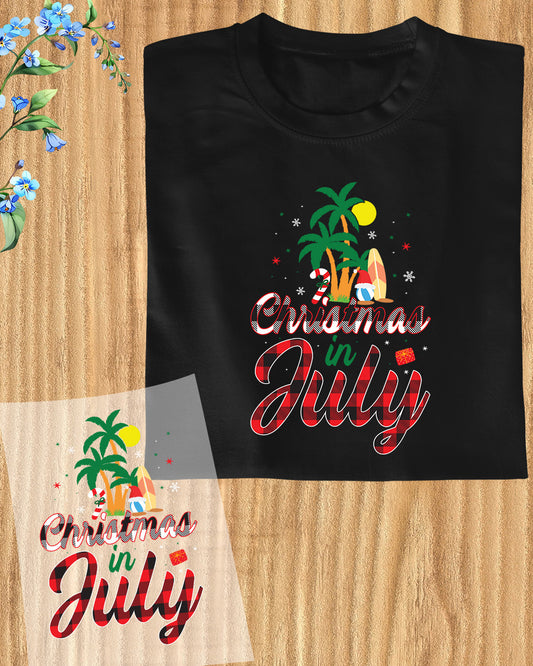 Christmas In July Summer Heat Transfer for Shirts