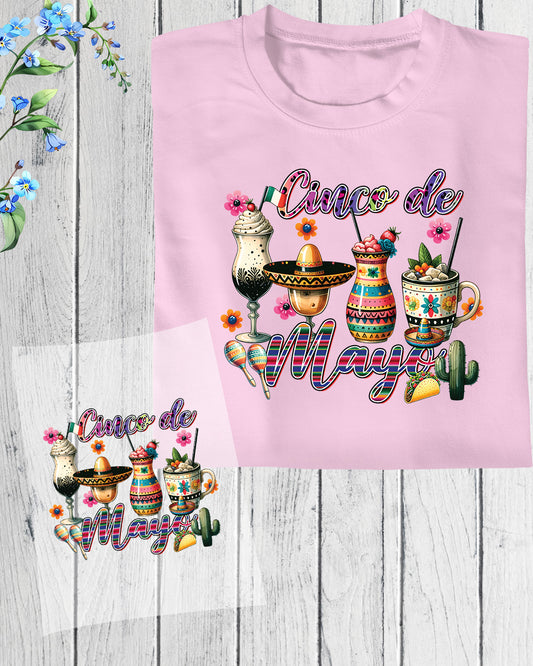 Cinco De Mayo Coffee Cups DTF Transfer