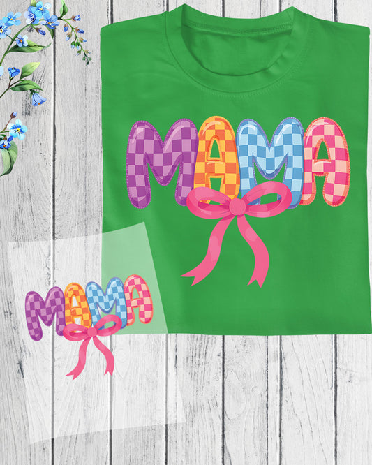 Colorful Checkered Mama DTF Transfer