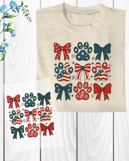 Coquette Bows Memorial Day Heat Transfer for Shirts