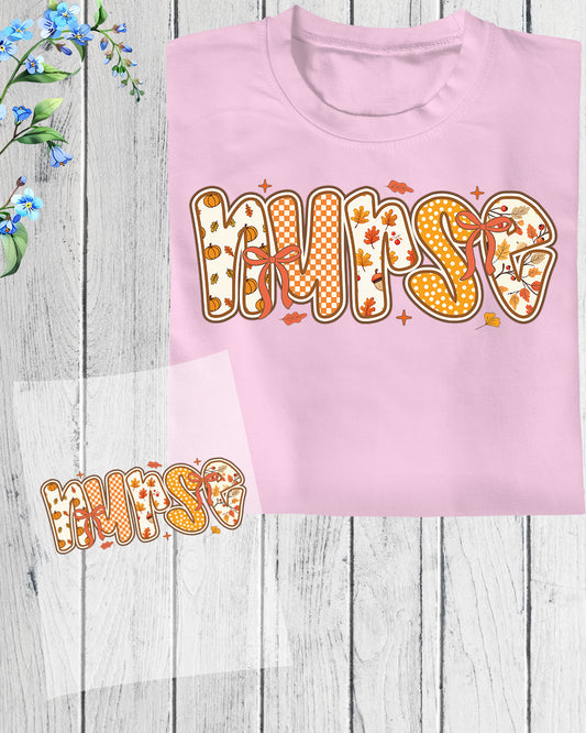 Coquette Fall Nurse Preppy Autumn Nurse DTF Transfer