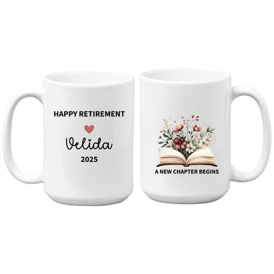 Coworker Floral Book Retirement Mug