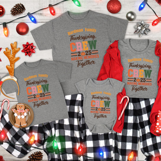 Custom 2025 Thanksgiving Crew Family DTF Transfer