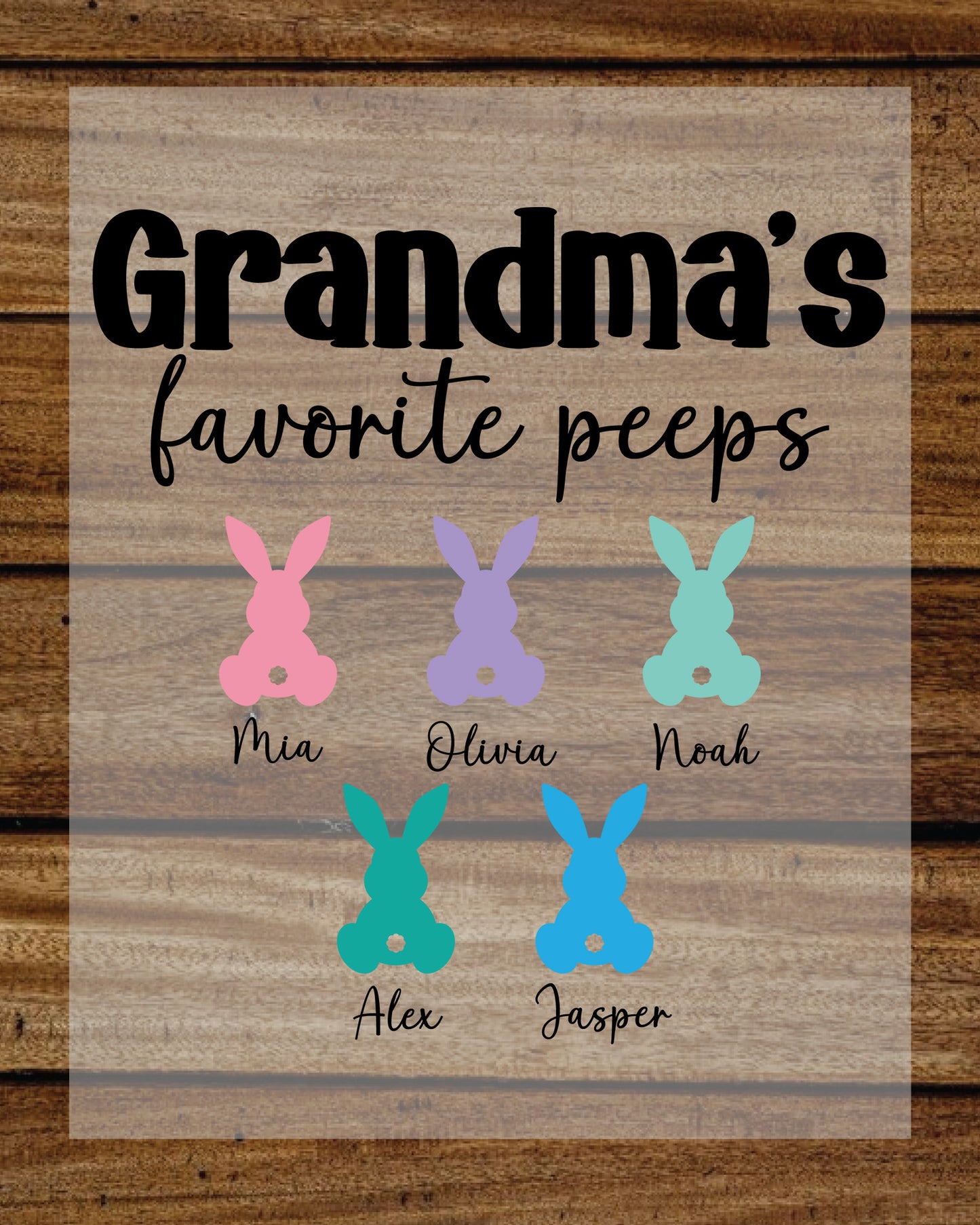Custom Grandma Easter DTF Sheet With Kids Name