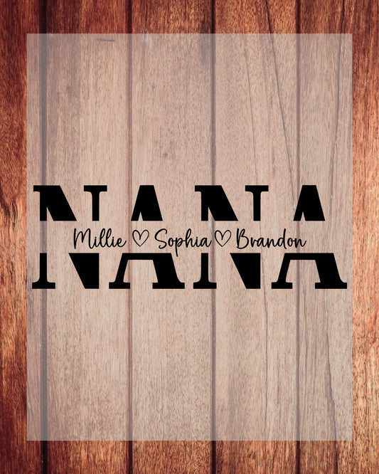Custom Nana DTF Transfer With Kids Name