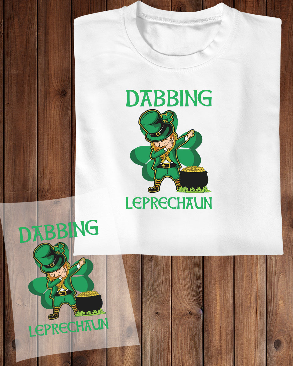 Dabbing Leprechaun DTF Transfer Film
