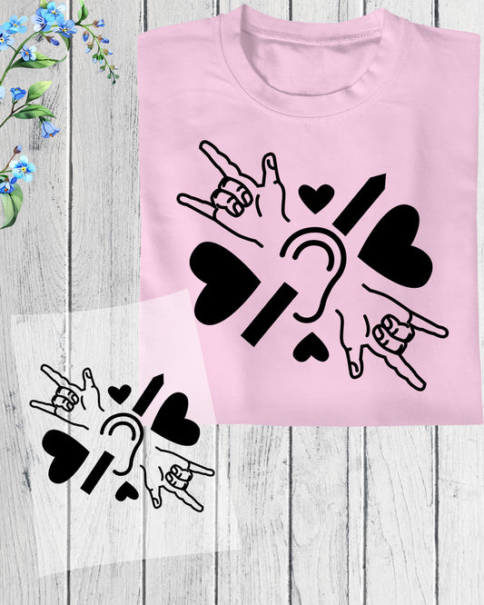 Deaf Awareness DTF Transfer Ready to Press