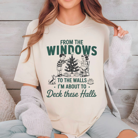 Deck These Halls Christmas Kids DTF Transfer