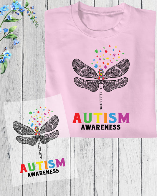 Dragonfly Autism DTF Transfer