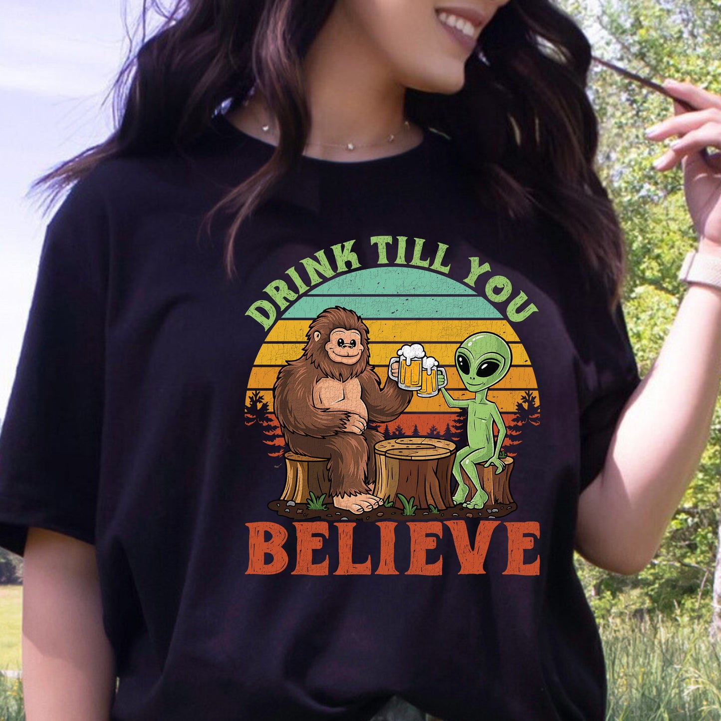 Drink Till You Believe Bigfoot Cinco De Mayo DTF Transfer