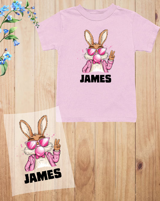 Easter Boy Retro Easter Bunny Blowing Boys Custom DTF Transfer