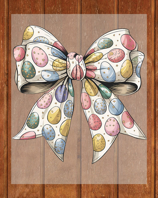 Easter Eggs Coquette Bow Ready to Press Heat Transfers