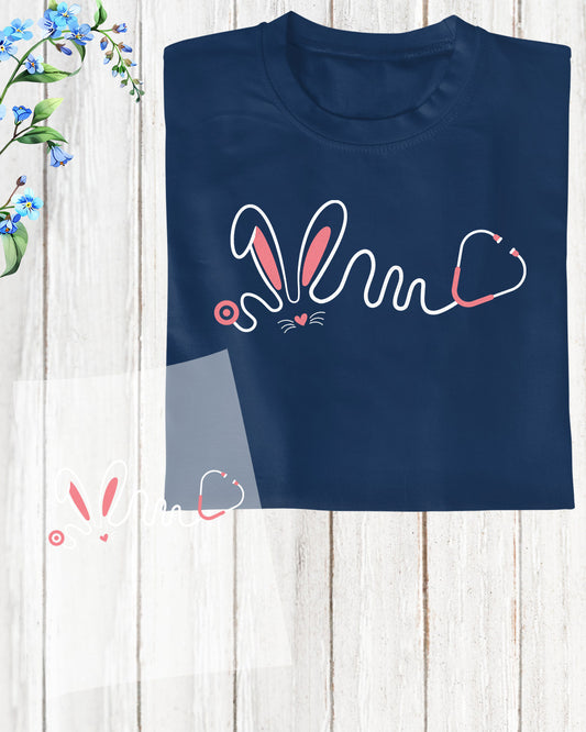 Easter Nurse Bunny Face Heat Transfer for