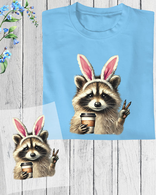 Easter Raccoon Heat Transfer for Shirts