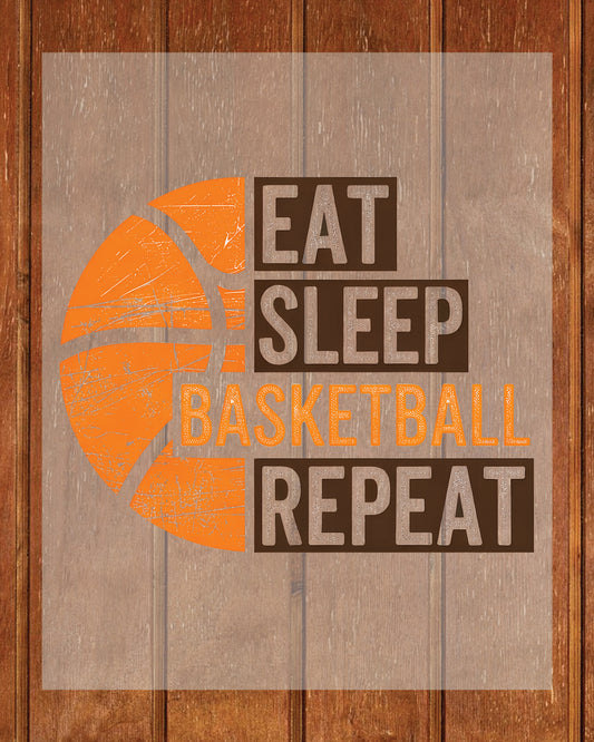 Eat Sleep Basketball Repeat Kids DTF Transfer