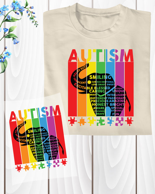 Elephant Autism DTF Transfer