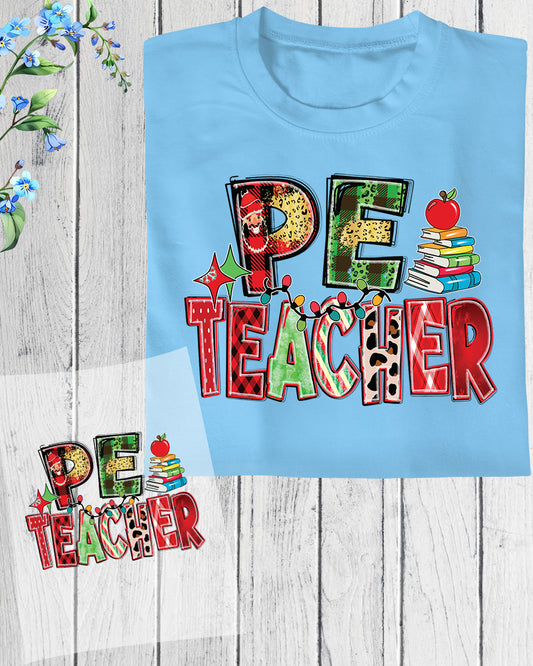 PE Teacher Christmas DTF Transfer Film
