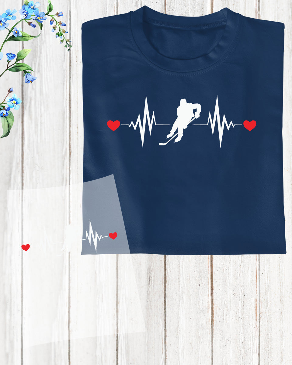 Ice Hockey Player Heart DTF Transfer Film
