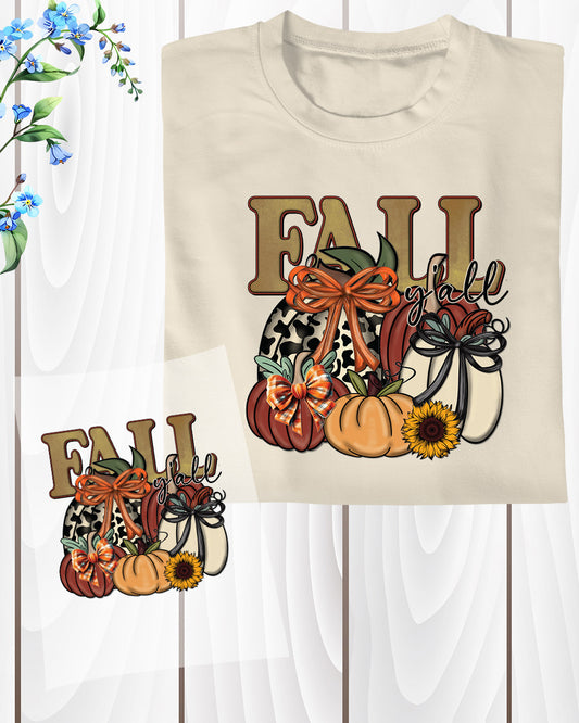 Fall Coquette Bows Pumpkin DTF Transfer