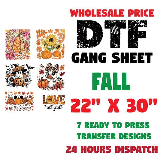 Fall Season Heat Transfer Gang Sheet