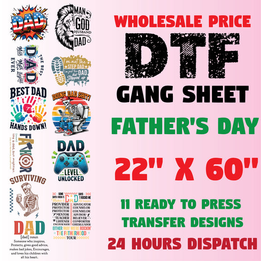 Father's Day DTF Transfer Premade Gang sheet