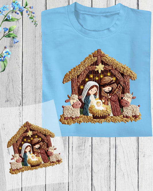 Faux Yarn Christmas DTF Transfer Ready to Press, True Story Christmas Heat Transfer For Shirt, X-mas UV Sticker Prints