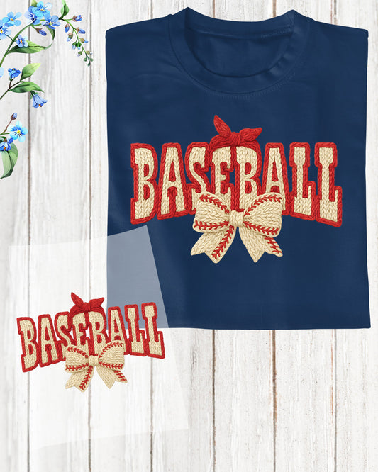 Faux Yarn Crochet Baseball DTF Transfer