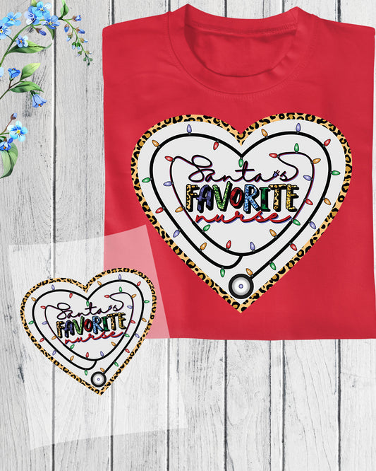 Favorite Christmas Nurse DTF Transfer Film