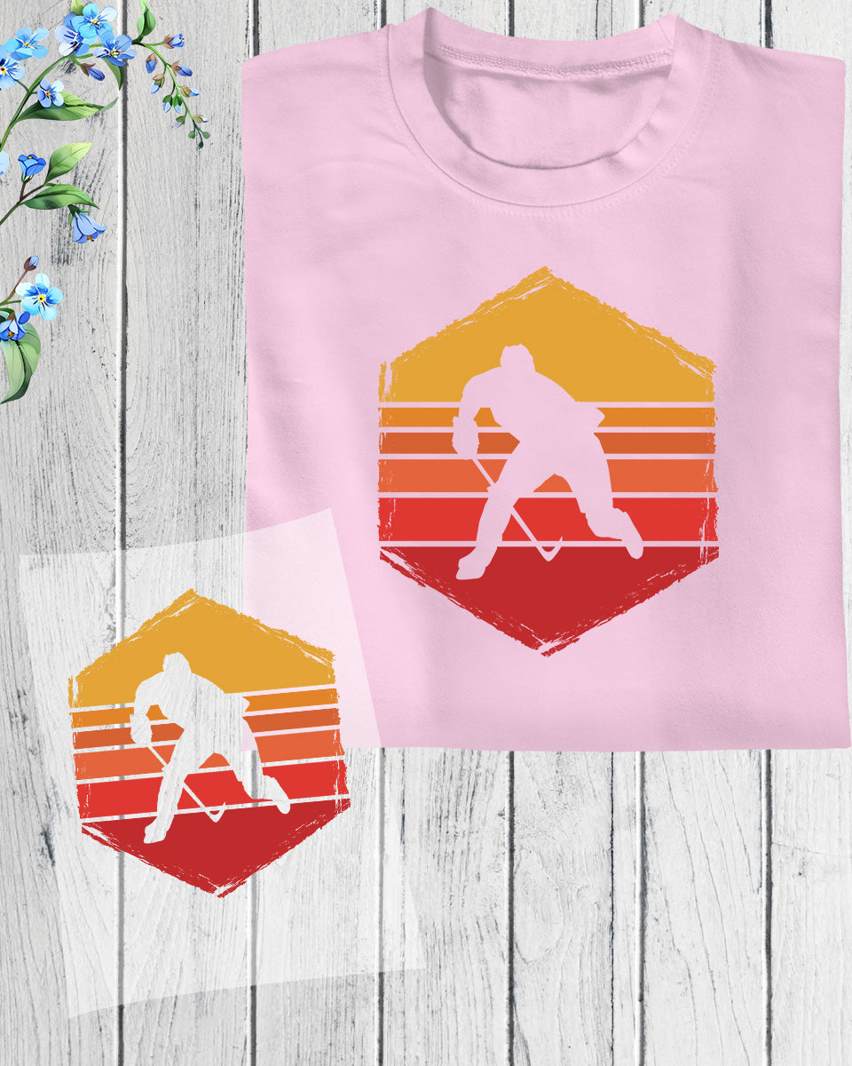 Vintage Ice Hockey Player DTF Transfer Film
