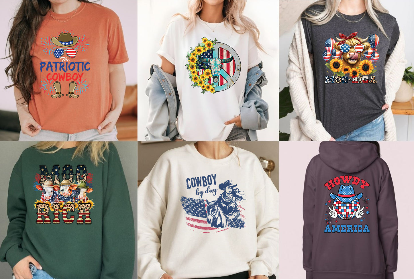 4th Of July DTF Transfers Ready To Press - 6 DTF Sheets