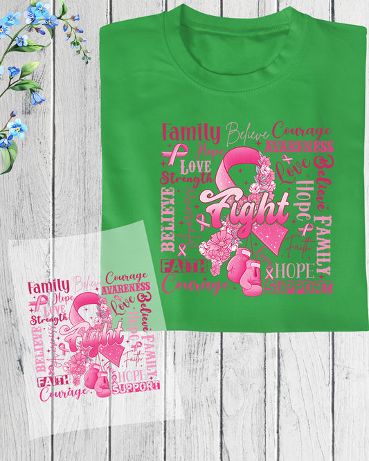 Fight Breast Cancer DTF Transfer Ready to Press