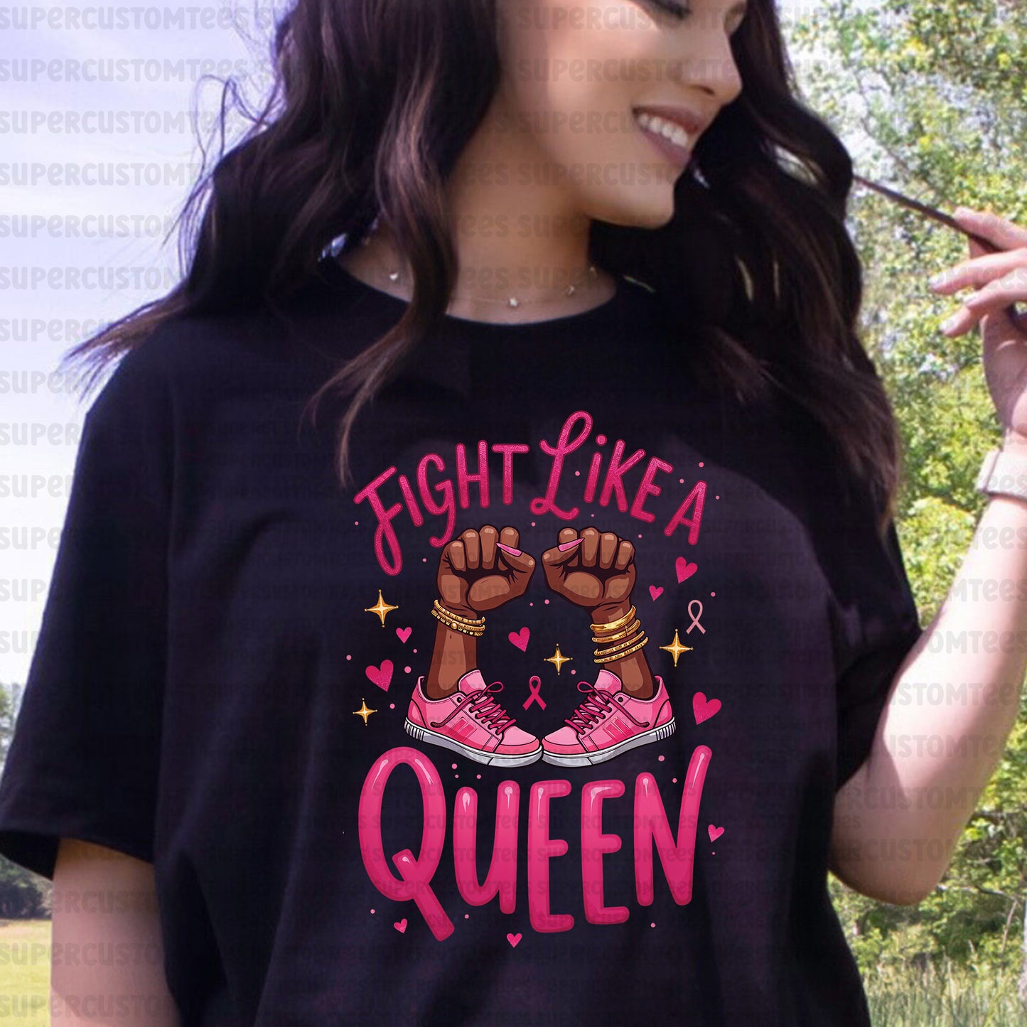 Fight Like a Queen Breast Cancer DTF Transfer