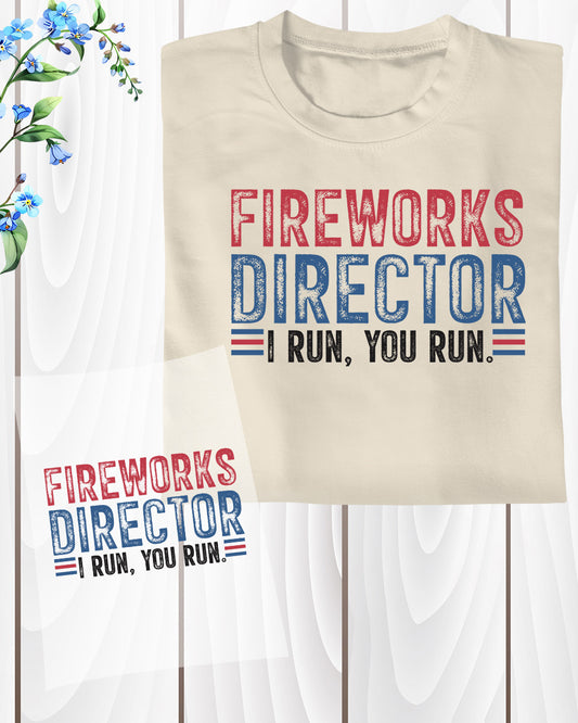 Fireworks Director Heat Transfer for Shirts