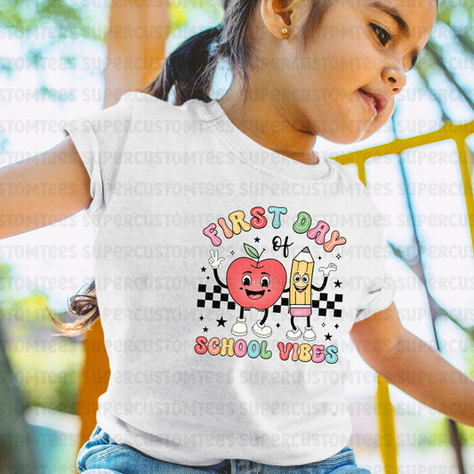 First Day School Vibes DTF Transfer Ready to Press