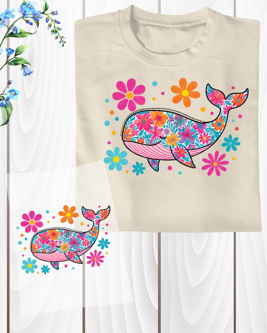 Floral America Heat Transfer for Shirts