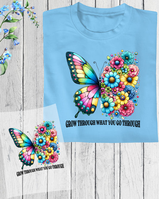 Floral Butterfly DTF Transfer