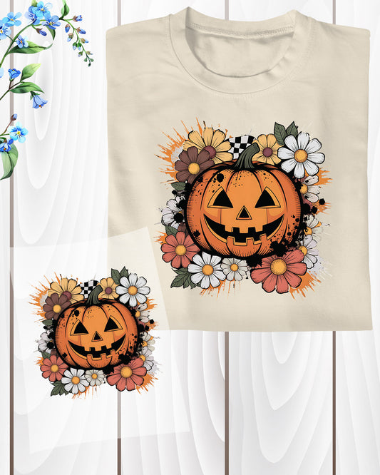 Floral Fall Pumpkin Fall Pumpkin DTF Transfer