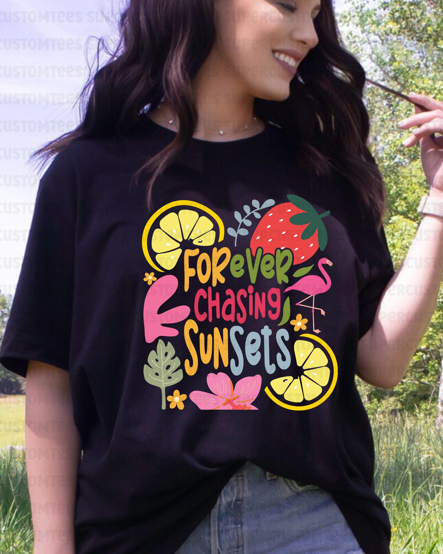 Forever Chasing Sunsets DTF Transfer Ready to Press