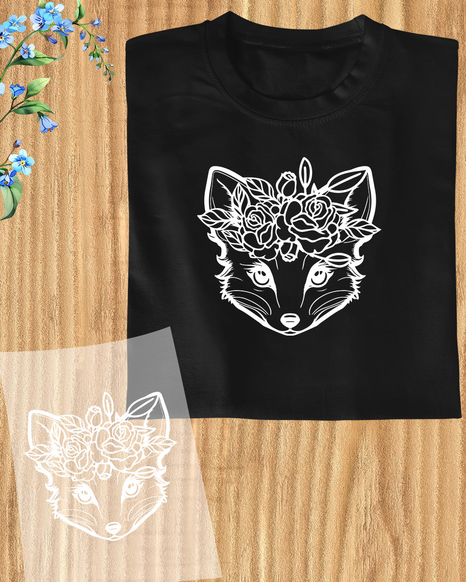 Cute Flower Fox DTF Transfer Film