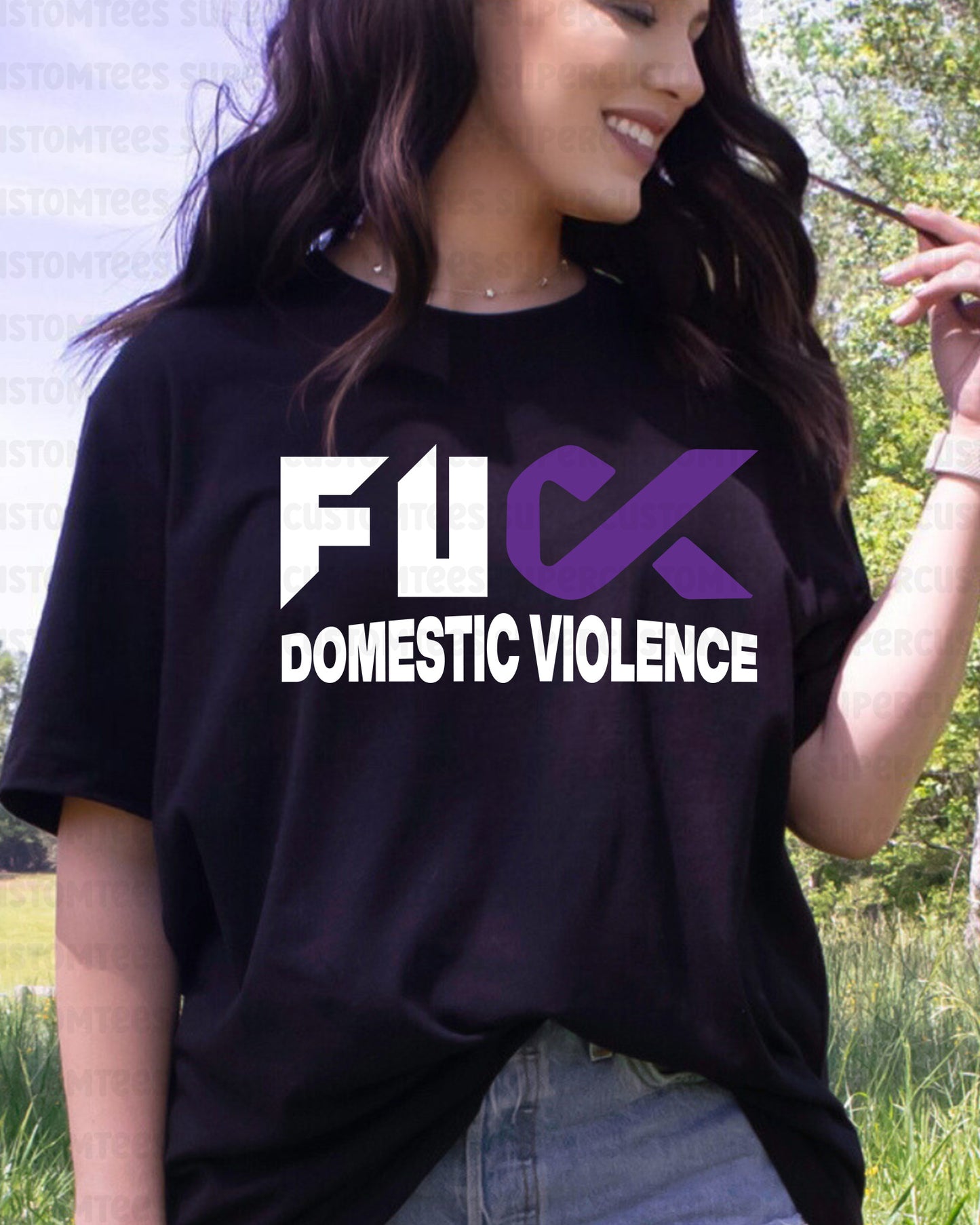 Fuck Domestic Violence Awareness DTF Transfer