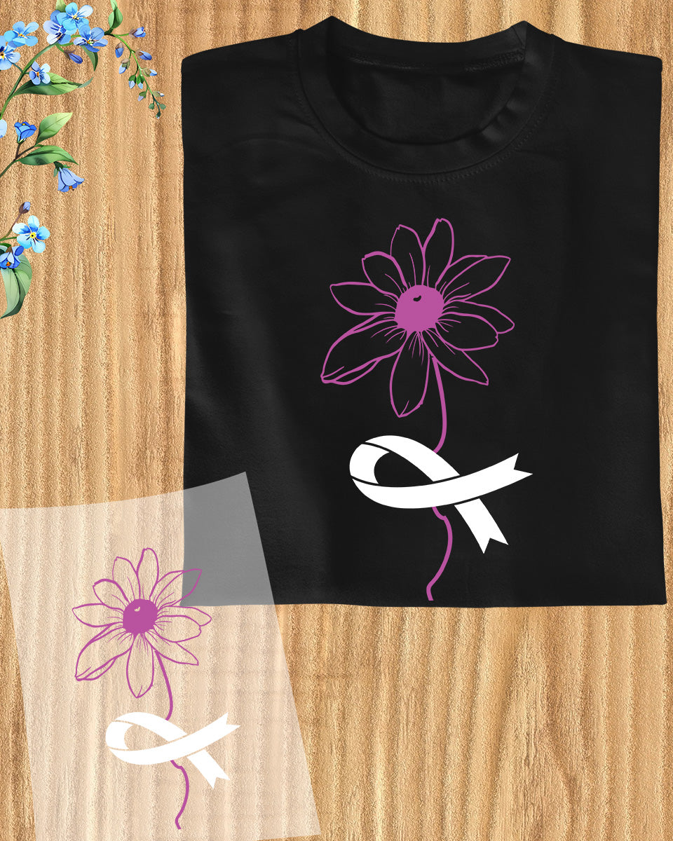 Floral Lung Awareness DTF Transfer Film