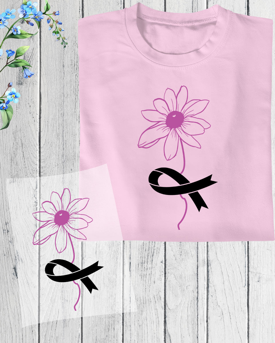 Lung Awareness Floral DTF Transfer Film