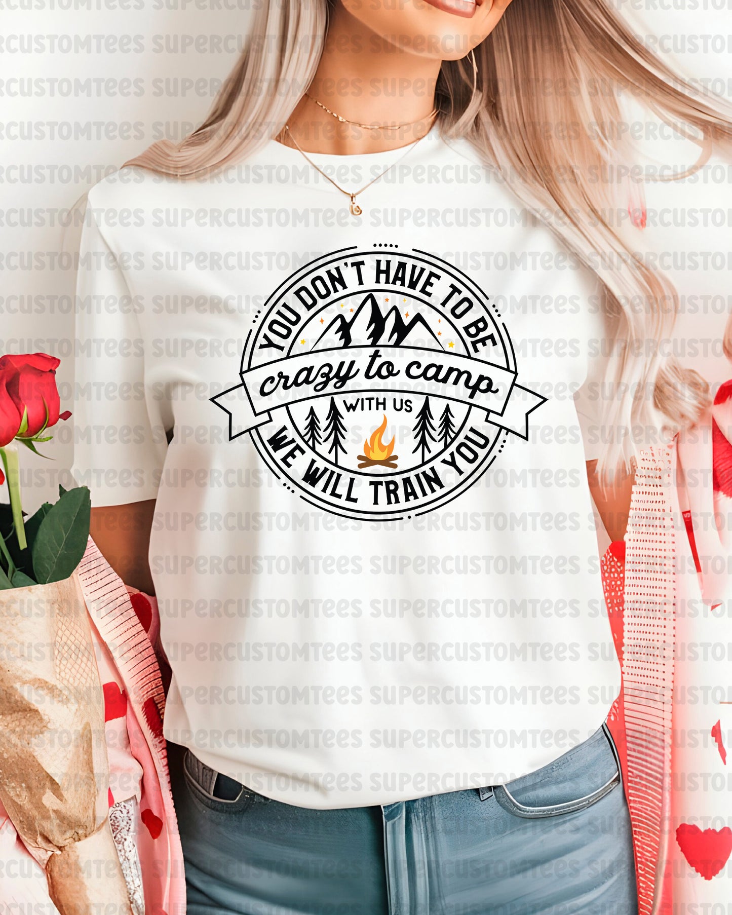 Funny Camping Crazy to Camp DTF Transfer Iron On Heat Transfer